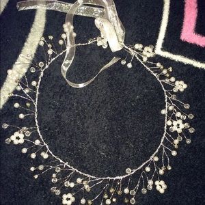 NEW PEARL RHINESTONE HAIR CROWN WEDDING COSTUME